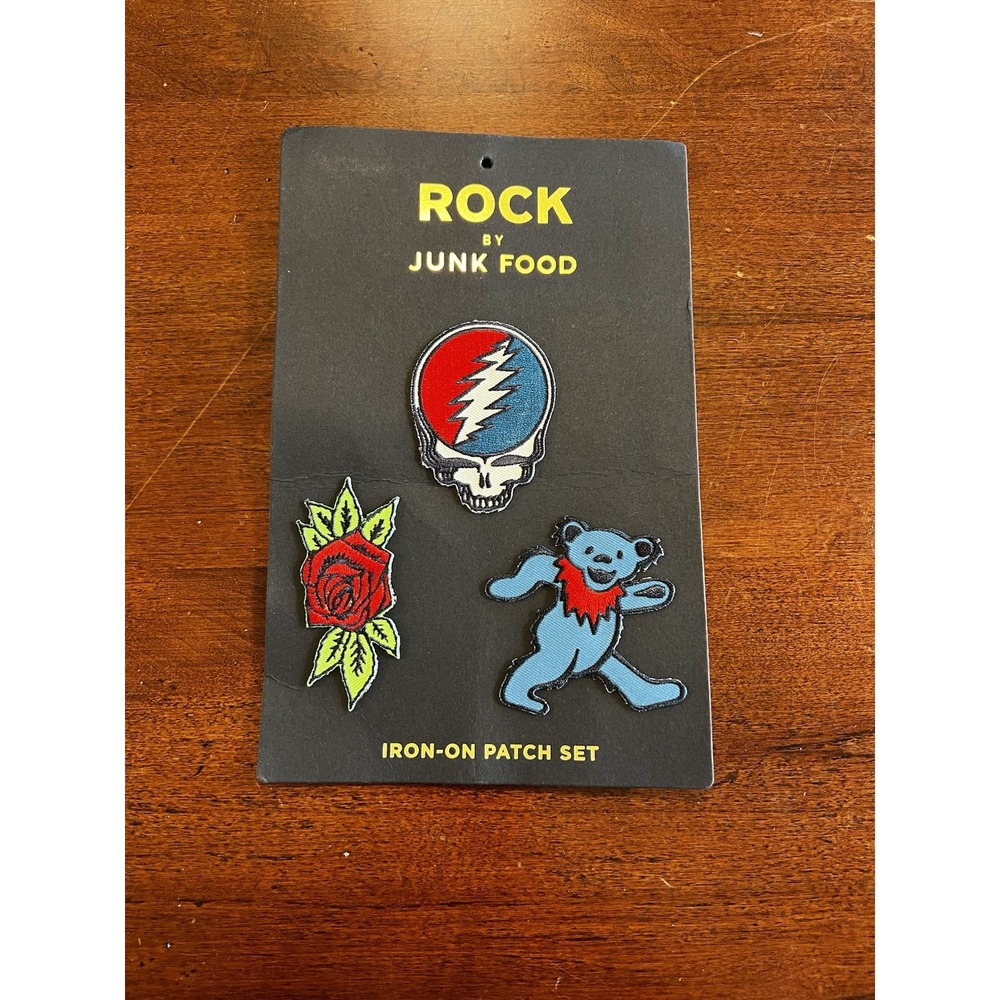 Grateful Dead Patch Blue Dancing Bear Steal‎ Your Face Rose Iron Embroider NEW